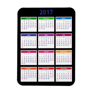 2017 Colour Calendar Customisable Magnet
