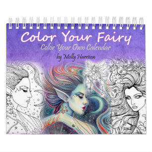 2017 Fairy Colouring Calendar Adult Colouring