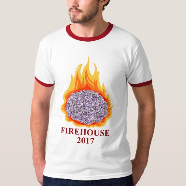 2017 Flaming Brain Men's Ringer Tee (Front)
