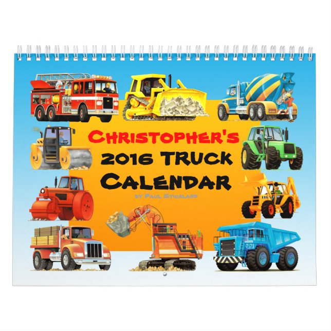 2017 Kids Custom Construction Truck Calendar (Cover)