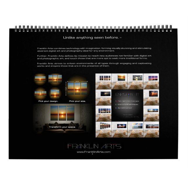 2017 Landscape & Seascape Calendar - Franklin Arts (Back)