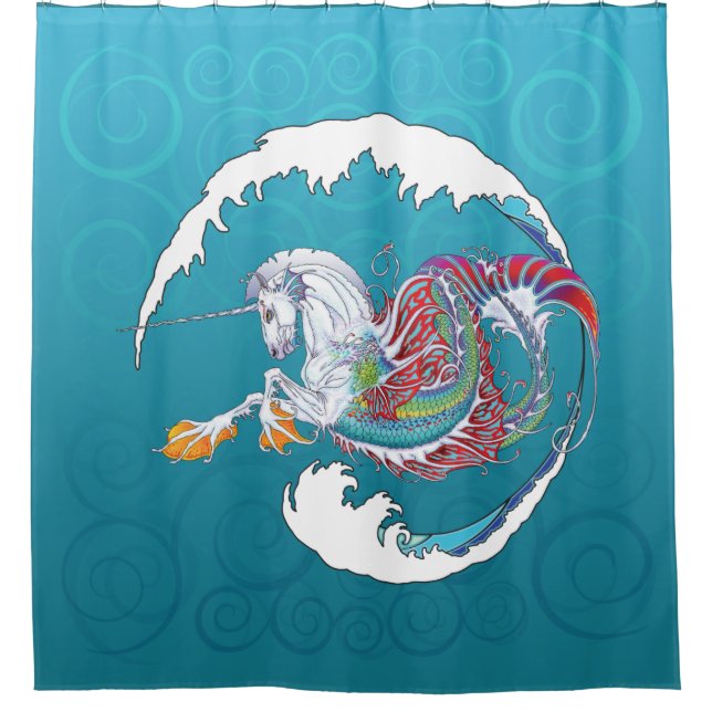 2017 Mink Nest Hippicorn Shower Curtain 5 (Front)