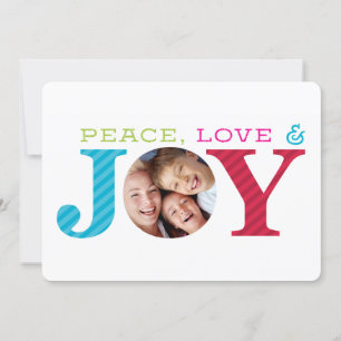 2017 PHOTO HOLIDAY simple bold joy modern colourfu Card