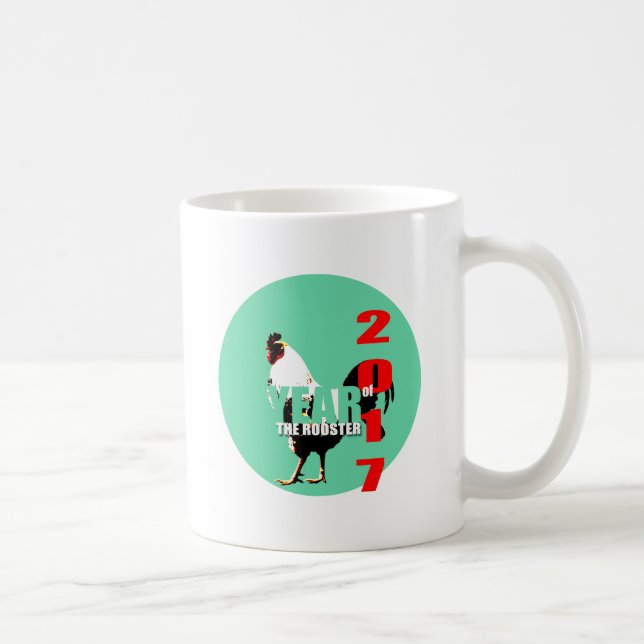 2017 Rooster Year in Green Circle mug 1 (Right)