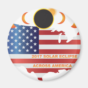 2017 Solar Eclipse Across USA Map Illustration Magnet