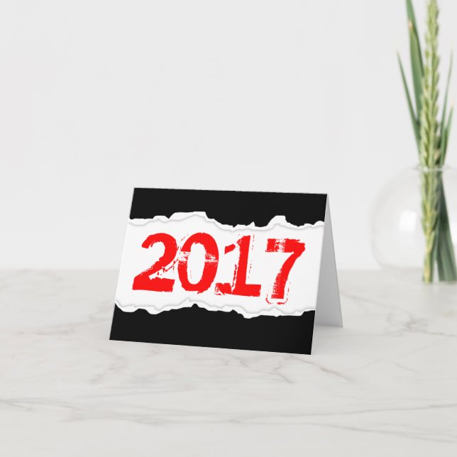 2017 (torn paper) holiday card (Front)