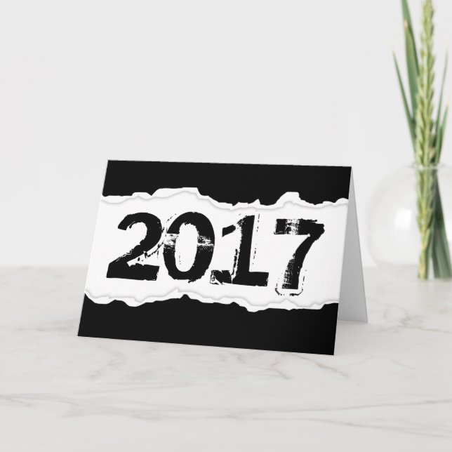 2017 torn paper holiday card (Front)