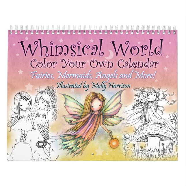2017 Whimsical World Colour Your Own Wall Calendar (Cover)