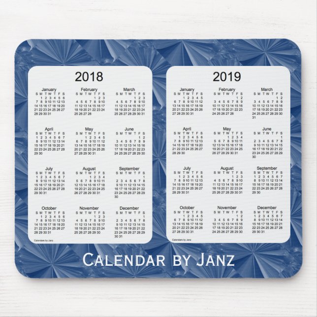 2018-2019 Blue Diamonds Calendar by Janz Mousepad (Front)