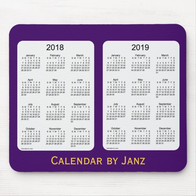 2018-2019 Purple Calendar by Janz Mousepad (Front)