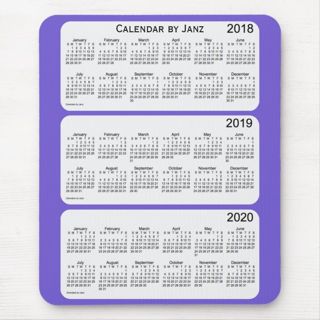 2018-2020 Slate Blue Calendar by Janz Mouse Pad (Front)