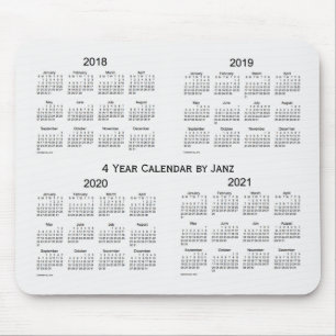 2018-2021 White Smoke 4 Year Calendar by Janz Mouse Pad