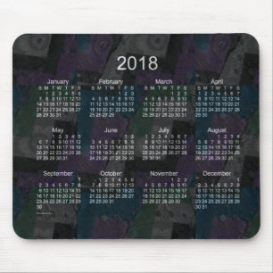 2018 Black Patchwork Calendar by Janz Mouse Pad