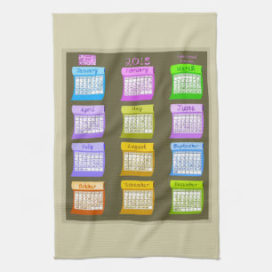 2018 Calendar Bolts of Fabric taupe kitchen towel