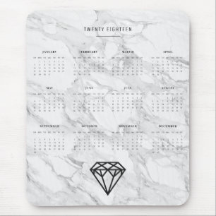 2018 Calendar Diamond with Marble Mouse Pad