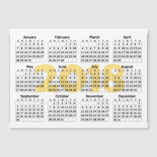 2018 Calendar Magnetic White and Yellow