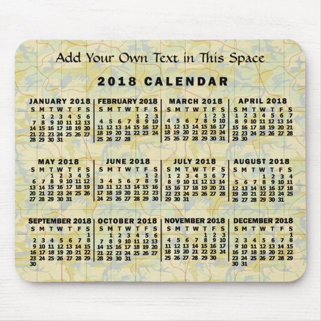 2018 Calendar (See Description for New Version)  Mouse Pad (Front)