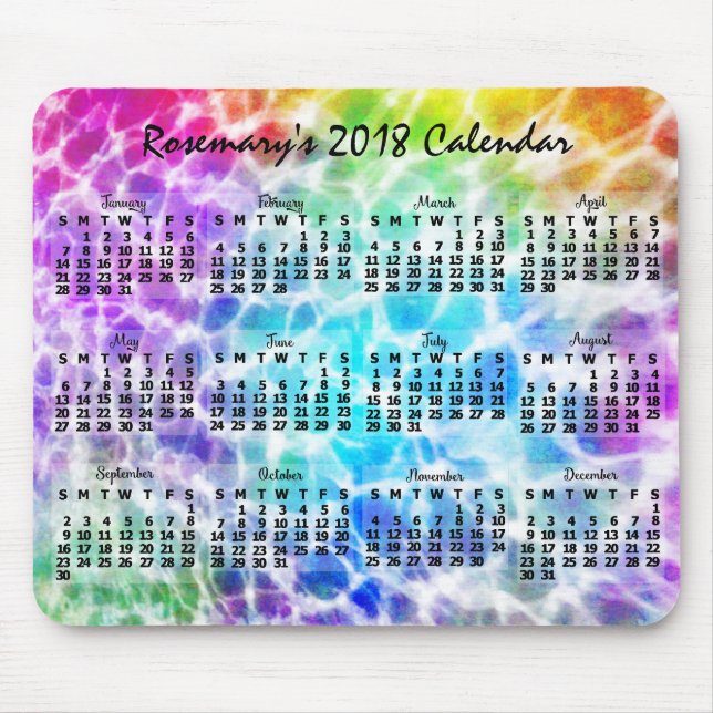 2018 Calendar (See Description for New Version)  Mouse Pad (Front)
