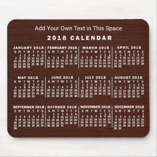 2018 Calendar (See Description for New Version) Mouse Pad