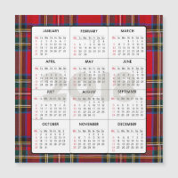 2018 Calendar Square Magnetic Tartan