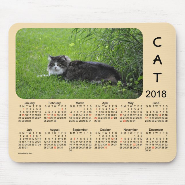 2018 Cat Holiday Calendar by Janz Mouse Pad (Front)