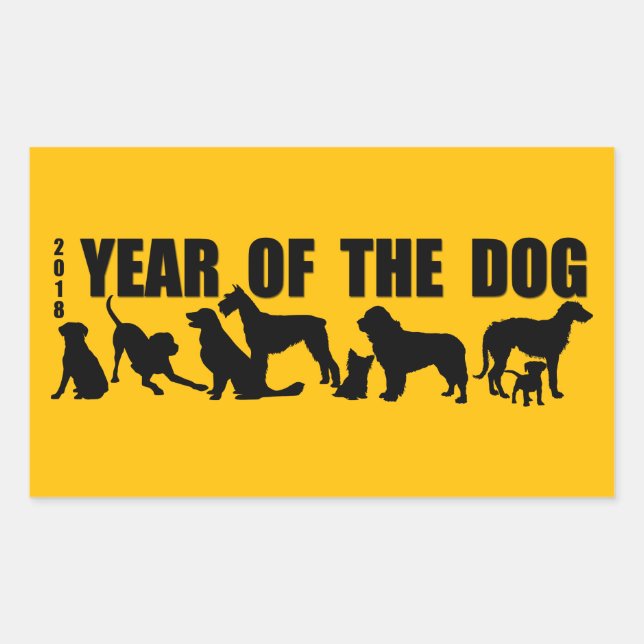 2018 Chinese New Year of The Dog Rectangular S Rectangular Sticker (Front)