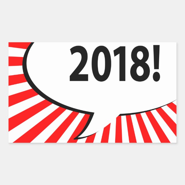 2018 comic bubble rectangular sticker (Front)