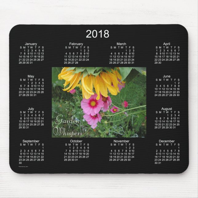 2018 Garden Whispers Calendar by Janz Mouse Pad (Front)
