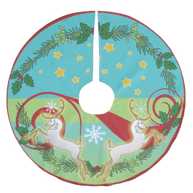 2018 Holiday Runedeer Christmas Tree Skirt (Front)