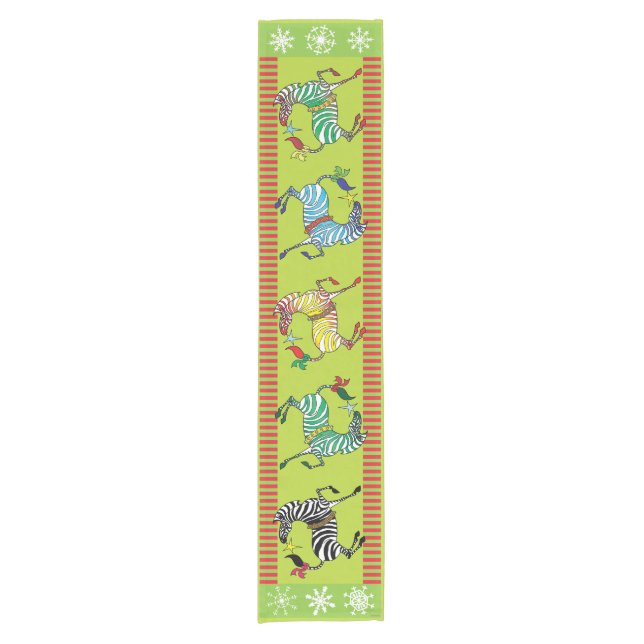 2018 Holiday Zebra Multicolor Table Runner (Front)