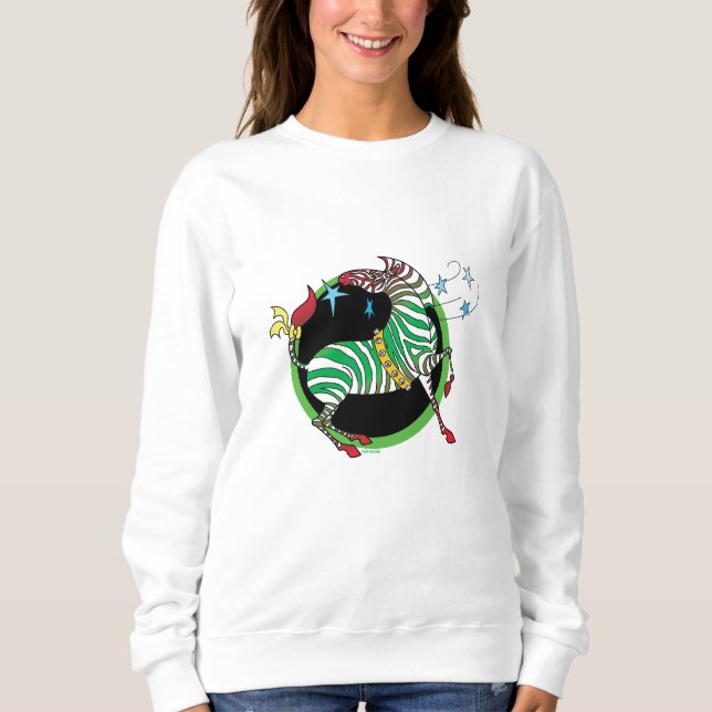 2018 Holiday Zebra Sweatshirt 2 green/red (Front)