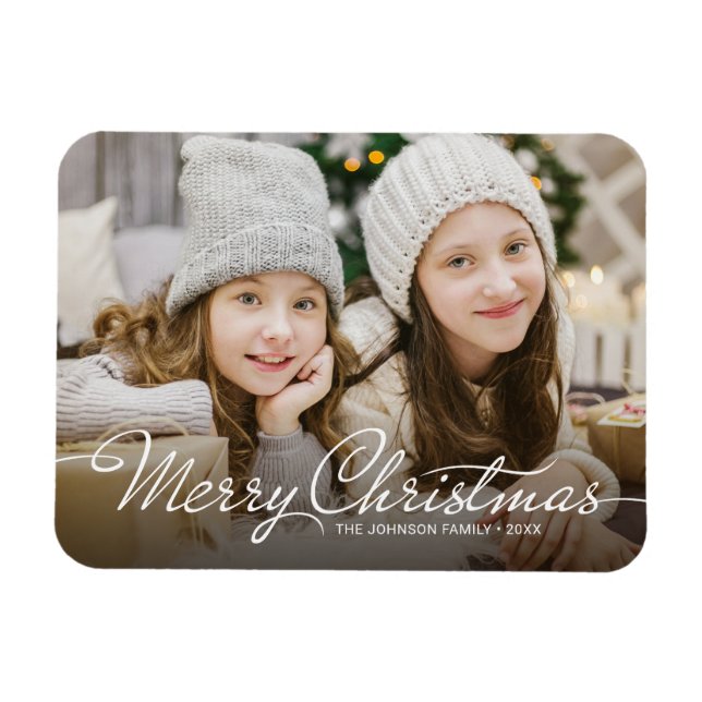 2018 Merry Christmas Photo Refrigerator Holiday Magnet (Horizontal)