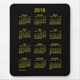 2018 Neon Gold Calendar by Janz Mouse Pad