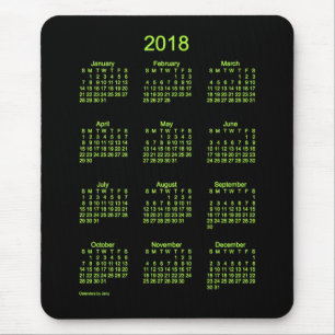 2018 Neon Green Calendar by Janz Mouse Pad