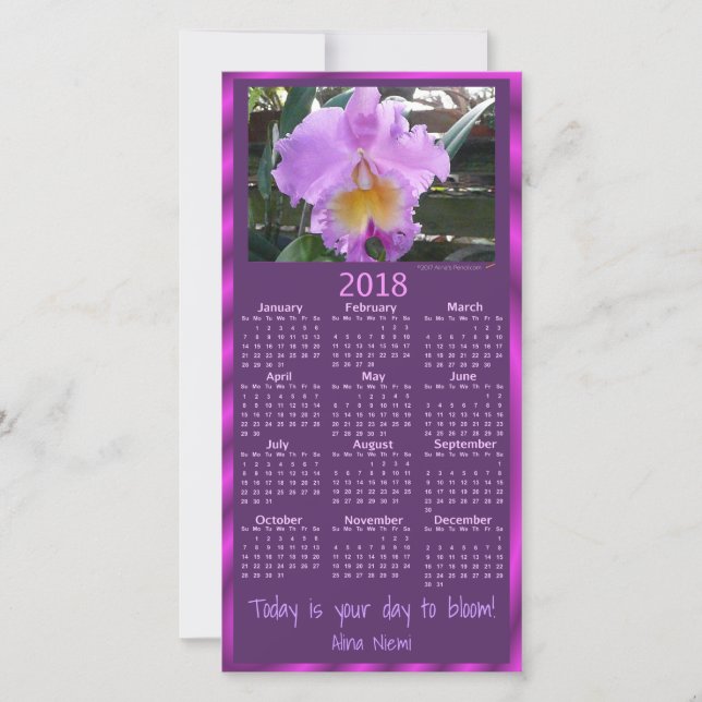 2018 orchid calendar (Front)