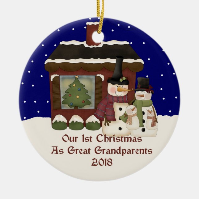 2018 Our 1st Christmas As Great Grandparent Ceramic Tree Decoration (Front)