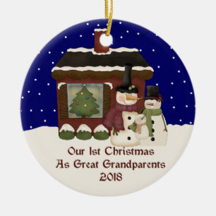 2018 Our 1st Christmas As Great Grandparents Ceramic Tree Decoration