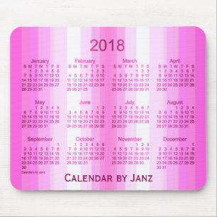 2018 Pink Curtain Art Calendar by Janz Mouse Pad