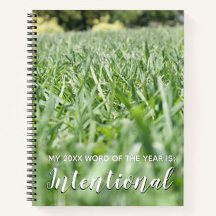 2018 Word of the Year Intentional w/ Green Grass Notebook