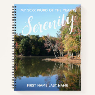 2018 Word of the Year Serenity w/ Reflective Lake Notebook
