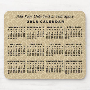 2018 Year Monthly Calendar Coffee Beans Custom Mouse Pad