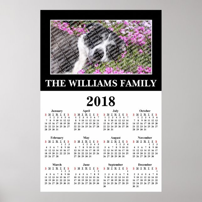 2018 Your Favourite Photo Custom Calendar Poster (Front)