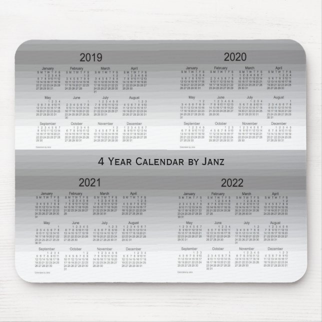 2019-2022 Grey Shades 4 Year Calendar by Janz Mouse Pad (Front)