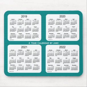 2019-2022 Teal 4 Year Calendar by Janz Mouse Pad