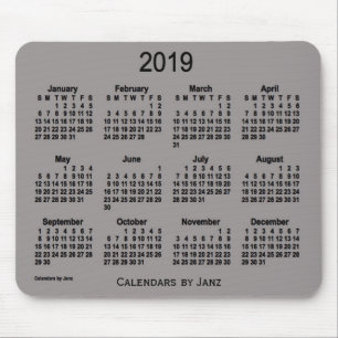 2019 Battleship Grey Calendar by Janz Mouse Pad