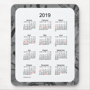 2019 Black Art Holiday Calendar by Janz Mouse Pad