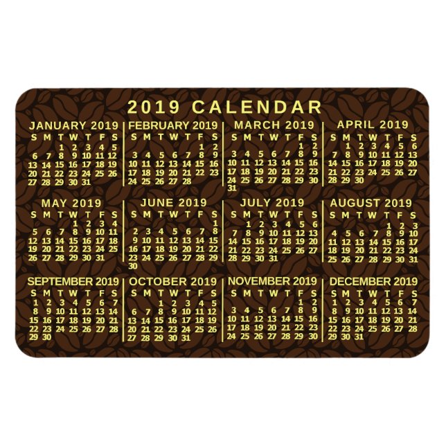 2019 Calendar (See Description for New Version)  Magnet (Horizontal)