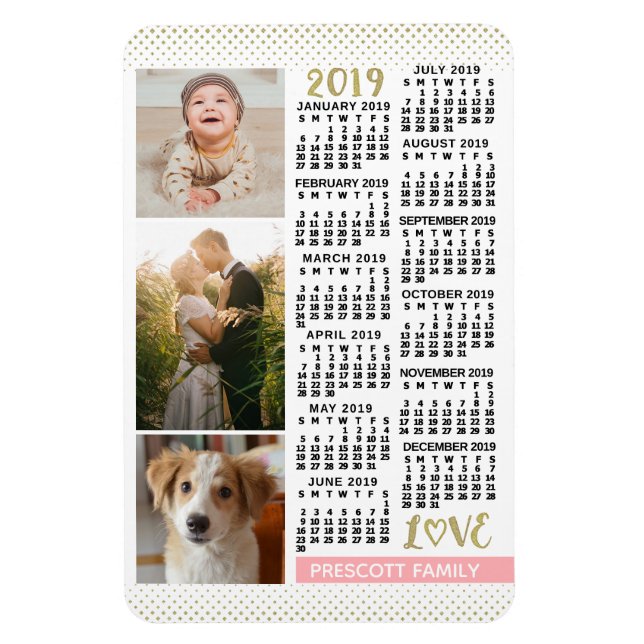 2019 Calendar (See Description for New Version)  Magnet (Vertical)