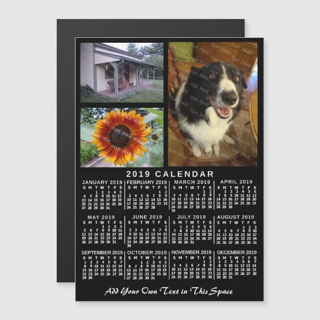 2019 Calendar (See Description for New Version)  Magnetic Invitation (Front/Back)