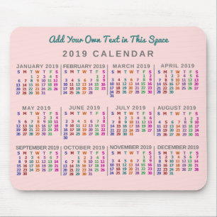2019 Calendar (See Description for New Version)  Mouse Pad